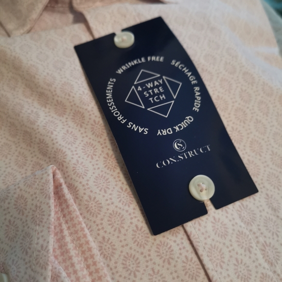 🎁🆕 CONSTRUCT Men's Performance Dress Shirt Stretch Size 14.5 Sleeve 32/33 NWT - Picture 8 of 8